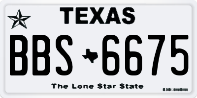 TX license plate BBS6675
