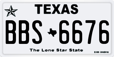 TX license plate BBS6676