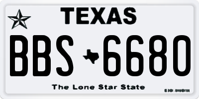 TX license plate BBS6680