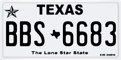 TX license plate BBS6683