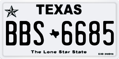 TX license plate BBS6685