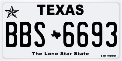 TX license plate BBS6693