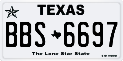 TX license plate BBS6697
