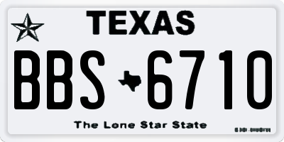 TX license plate BBS6710