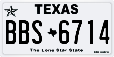 TX license plate BBS6714