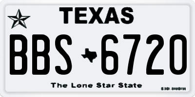 TX license plate BBS6720