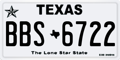 TX license plate BBS6722