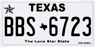 TX license plate BBS6723