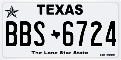 TX license plate BBS6724