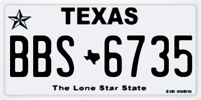 TX license plate BBS6735