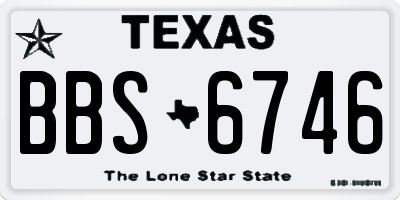 TX license plate BBS6746