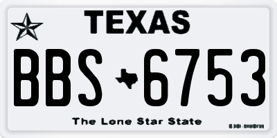 TX license plate BBS6753