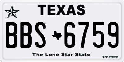 TX license plate BBS6759