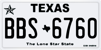 TX license plate BBS6760