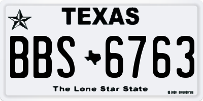 TX license plate BBS6763