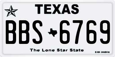 TX license plate BBS6769