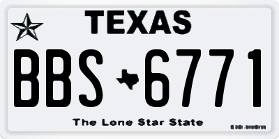 TX license plate BBS6771