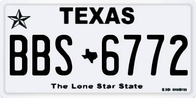 TX license plate BBS6772
