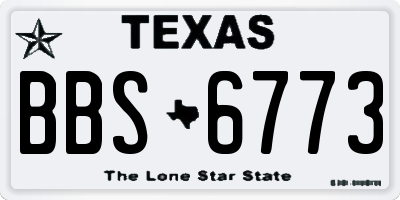 TX license plate BBS6773