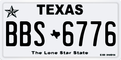 TX license plate BBS6776