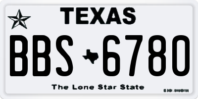 TX license plate BBS6780