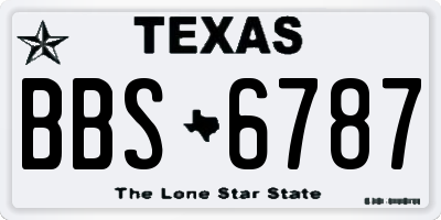 TX license plate BBS6787