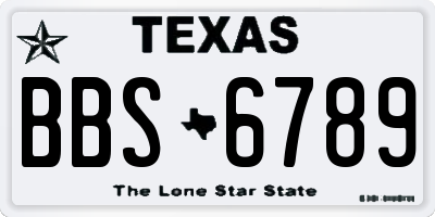 TX license plate BBS6789