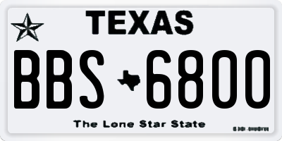 TX license plate BBS6800