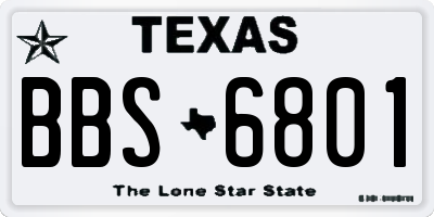 TX license plate BBS6801