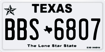 TX license plate BBS6807
