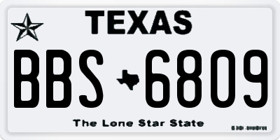 TX license plate BBS6809