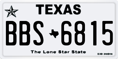 TX license plate BBS6815