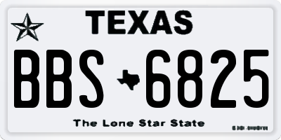 TX license plate BBS6825