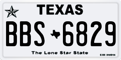 TX license plate BBS6829
