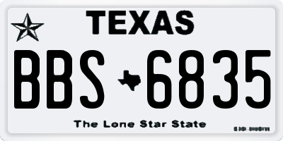 TX license plate BBS6835