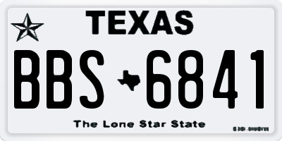 TX license plate BBS6841