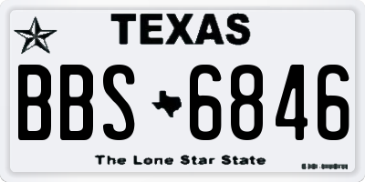 TX license plate BBS6846