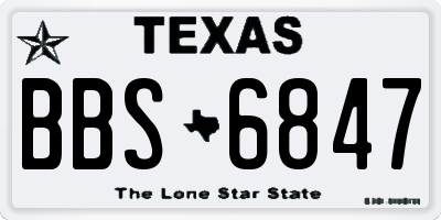 TX license plate BBS6847