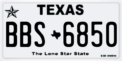 TX license plate BBS6850