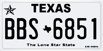 TX license plate BBS6851