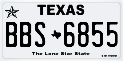 TX license plate BBS6855