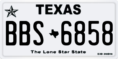 TX license plate BBS6858