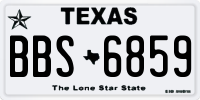 TX license plate BBS6859