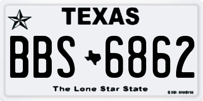 TX license plate BBS6862