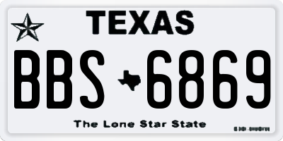 TX license plate BBS6869