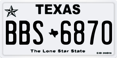 TX license plate BBS6870