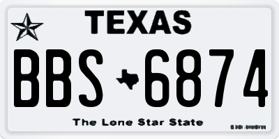 TX license plate BBS6874