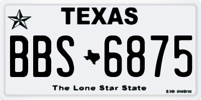 TX license plate BBS6875