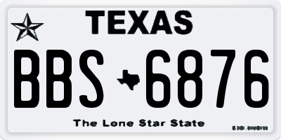 TX license plate BBS6876