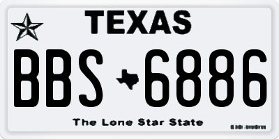 TX license plate BBS6886